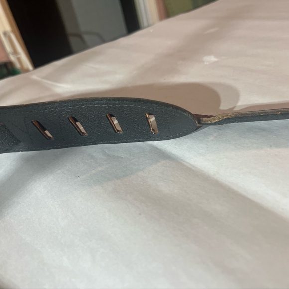 MSS80 2 Inch LEVY Guitar Strap Belt Leather Burgundy Black Music Band - Picture 8 of 16